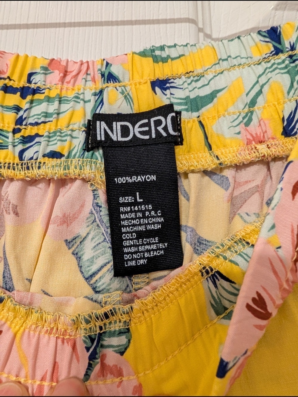 Yellow Tropical Floral Wide Leg Pants - Picture 4 of 5